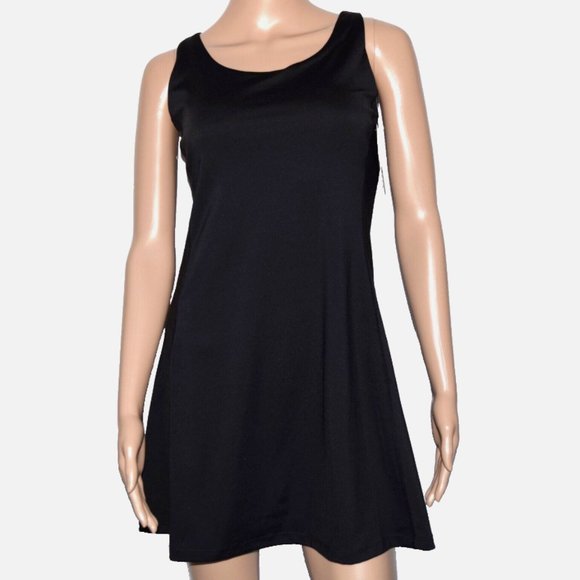 New BODY GLOVE Built-In Bra Padded Black Cross Back Athletic Dress Size M - Picture 1 of 9